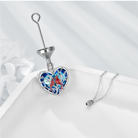 Angel Cardinal Ashes Necklace Messenger from Heaven Memorial Jewelry - Picture 15 of 16